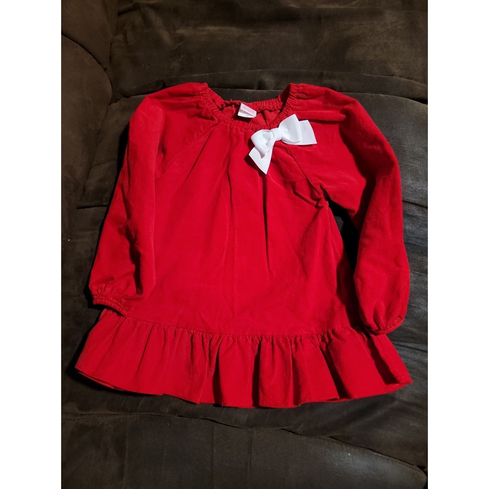ricrac and ruffles red Christmas holiday dress with bow size 4t